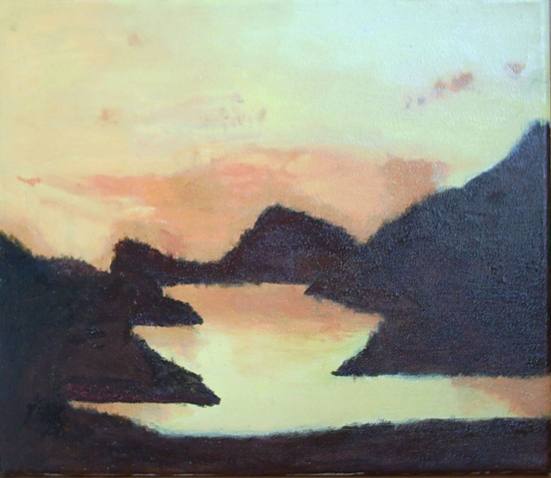 Montañas Con Sol Poniente