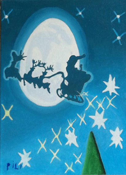 Trineo Volando Por La Luna